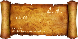 Link Aliz névjegykártya